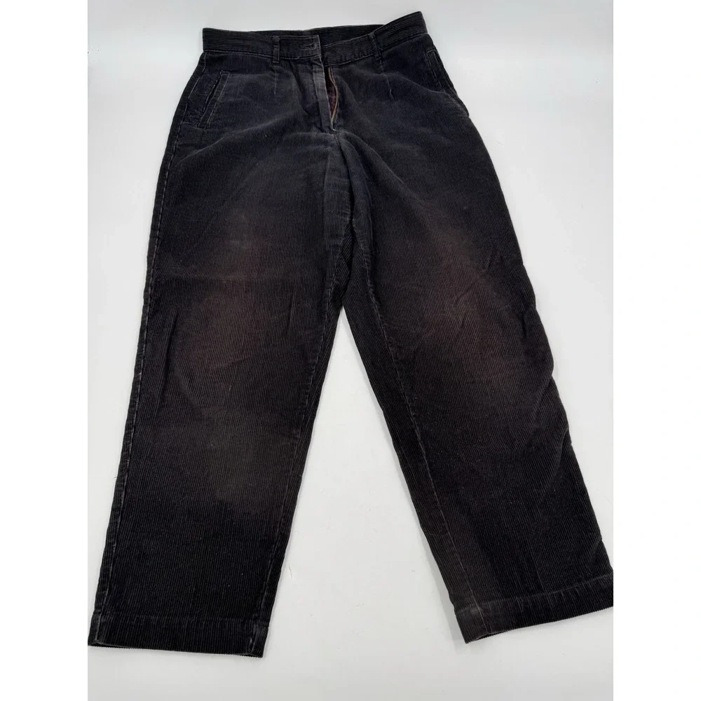 Vintage L.L. Bean Corduroy Pants Womens‎ Size 12 P Petite Black Distressed 90s